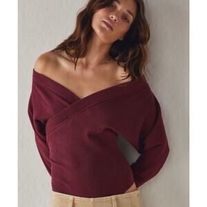 Free People Intimately Free Loving This Feeling Bodysuit Maroon Burgundy Large